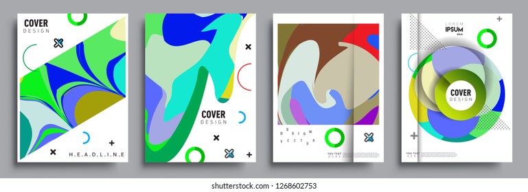 Modern abstract covers set. Cool gradient shapes composition, vector covers design.