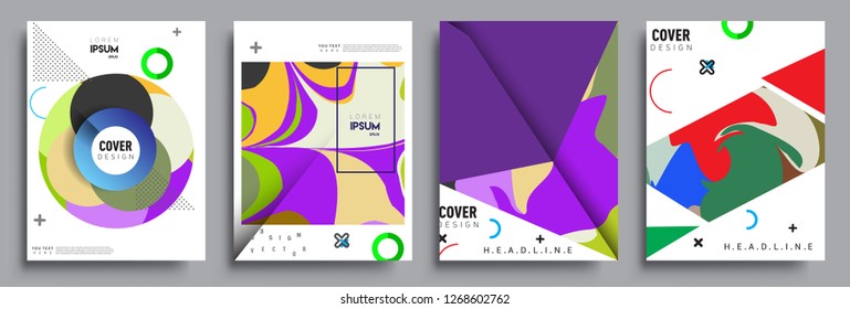 Modern abstract covers set. Cool gradient shapes composition, vector covers design.