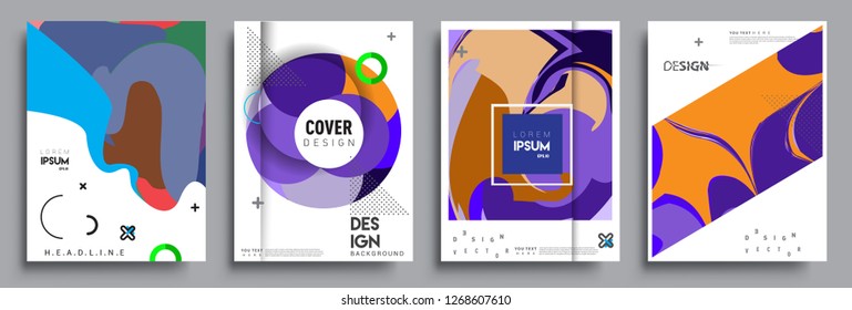 Modern abstract covers set. Cool gradient shapes composition, vector covers design.