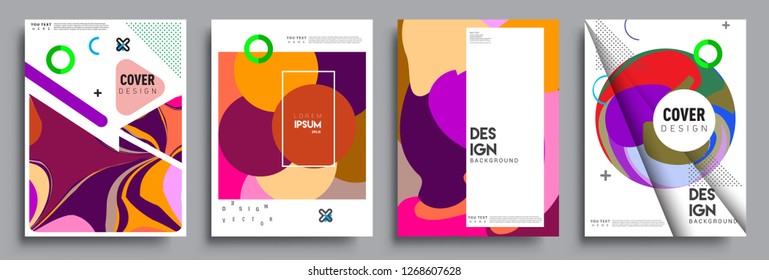 Modern abstract covers set. Cool gradient shapes composition, vector covers design.