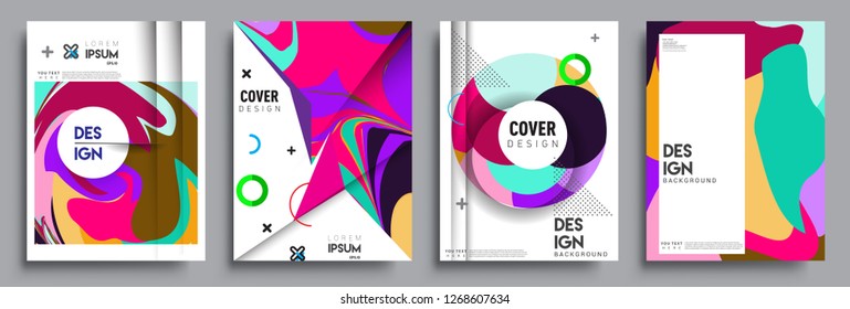 Modern abstract covers set. Cool gradient shapes composition, vector covers design.