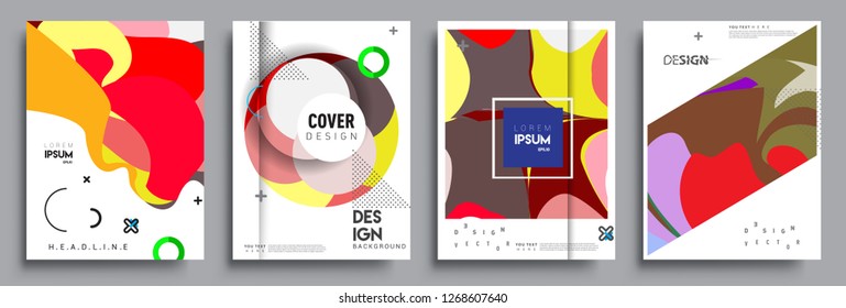 Modern abstract covers set. Cool gradient shapes composition, vector covers design.