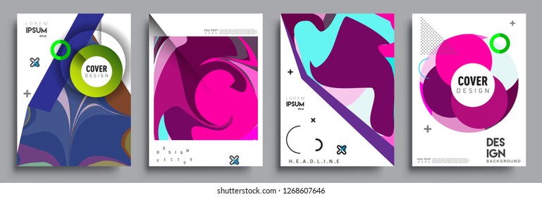 Modern abstract covers set. Cool gradient shapes composition, vector covers design.