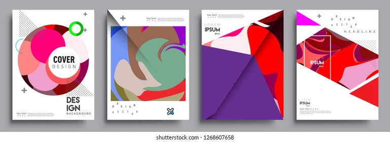 Modern abstract covers set. Cool gradient shapes composition, vector covers design.