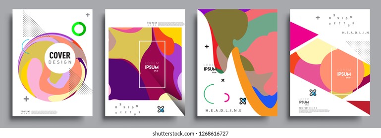 Modern abstract covers set. Cool gradient shapes composition, vector covers design.