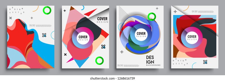 Modern abstract covers set. Cool gradient shapes composition, vector covers design.