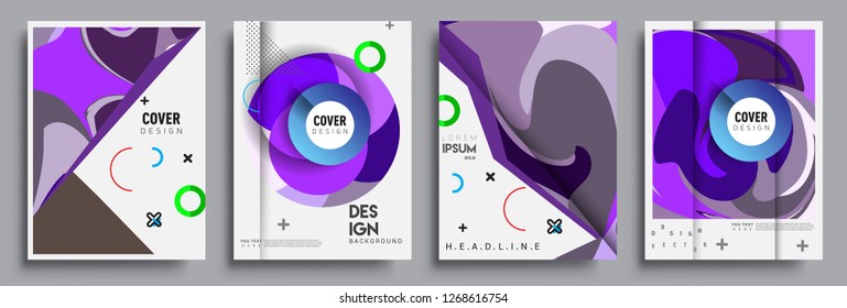 Modern abstract covers set. Cool gradient shapes composition, vector covers design.