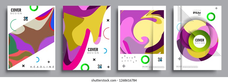 Modern abstract covers set. Cool gradient shapes composition, vector covers design.