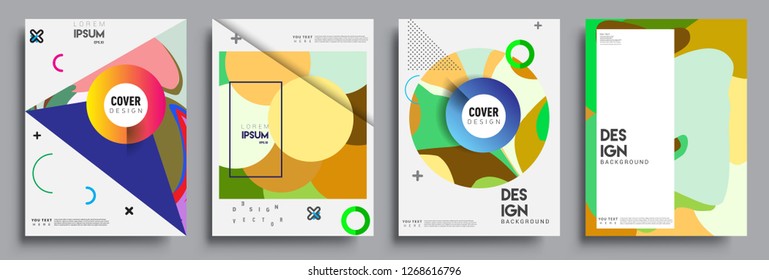 Modern abstract covers set. Cool gradient shapes composition, vector covers design.