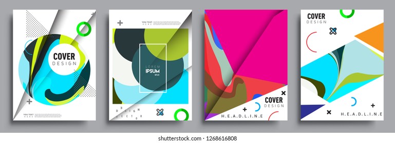 Modern abstract covers set. Cool gradient shapes composition, vector covers design.