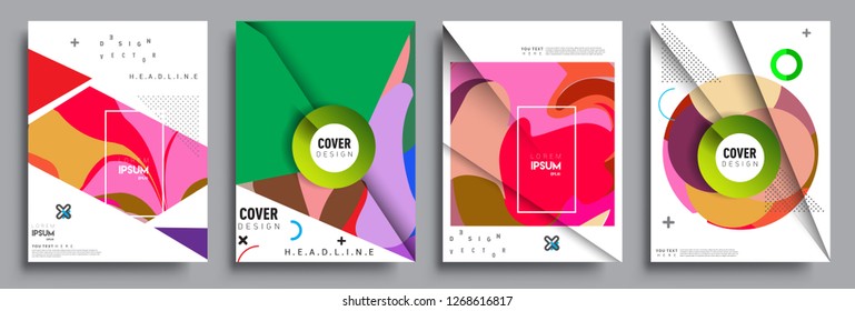 Modern abstract covers set. Cool gradient shapes composition, vector covers design.