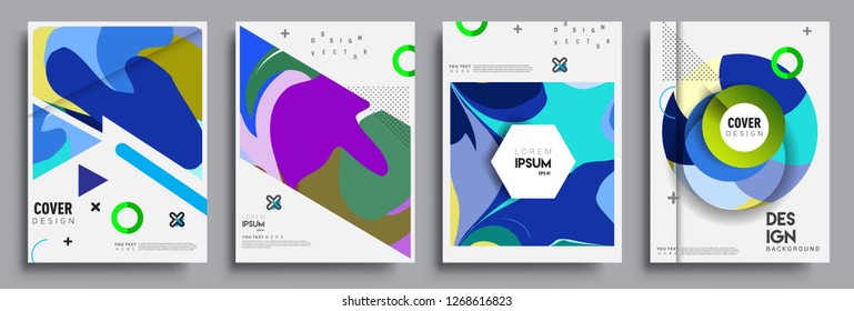 Modern abstract covers set. Cool gradient shapes composition, vector covers design.
