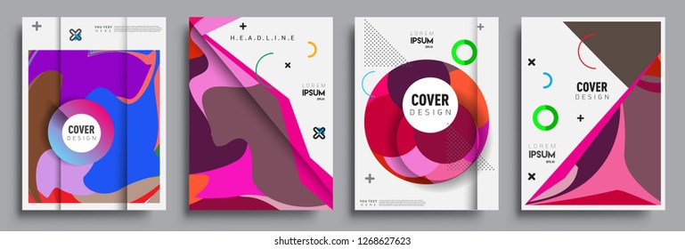 Modern abstract covers set. Cool gradient shapes composition, vector covers design.