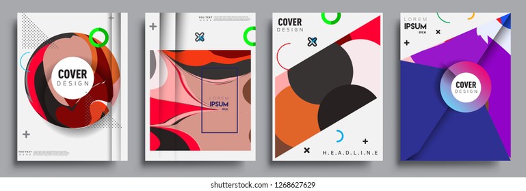 Modern abstract covers set. Cool gradient shapes composition, vector covers design.