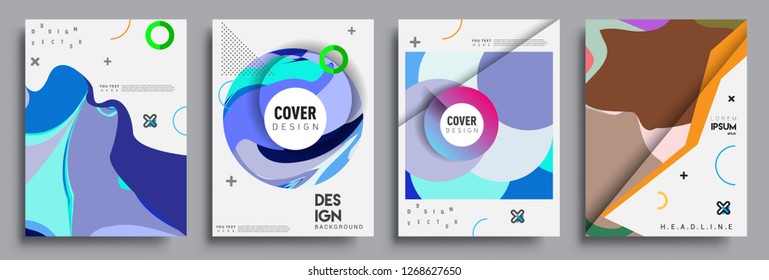 Modern abstract covers set. Cool gradient shapes composition, vector covers design.