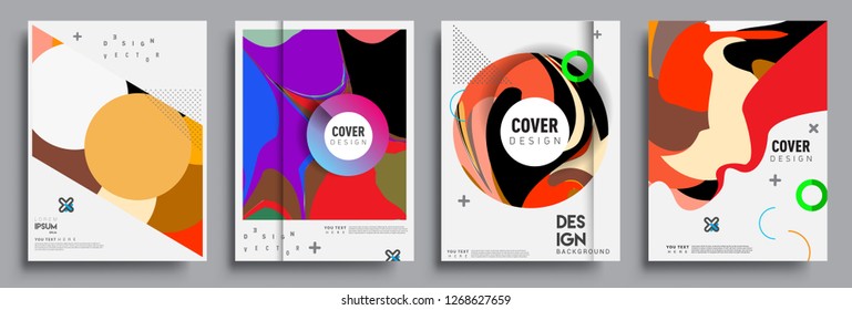 Modern abstract covers set. Cool gradient shapes composition, vector covers design.