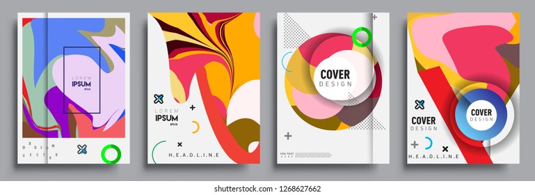 Modern abstract covers set. Cool gradient shapes composition, vector covers design.