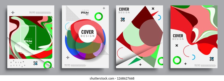Modern abstract covers set. Cool gradient shapes composition, vector covers design.