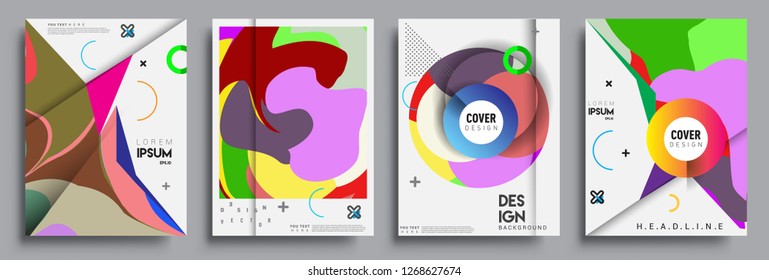 Modern abstract covers set. Cool gradient shapes composition, vector covers design.