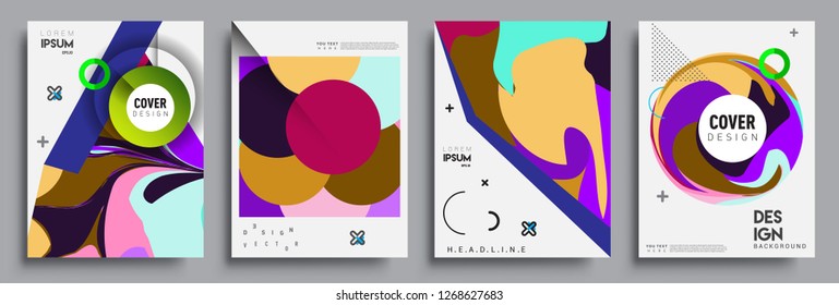 Modern abstract covers set. Cool gradient shapes composition, vector covers design.