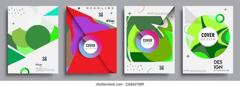 Modern abstract covers set. Cool gradient shapes composition, vector covers design.