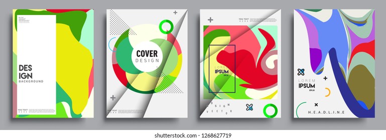 Modern abstract covers set. Cool gradient shapes composition, vector covers design.