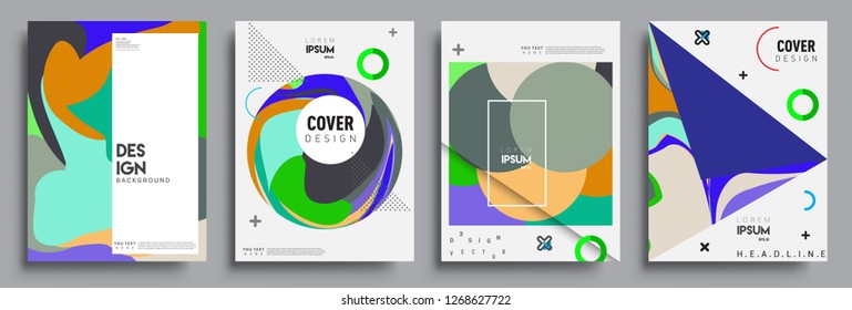 Modern abstract covers set. Cool gradient shapes composition, vector covers design.