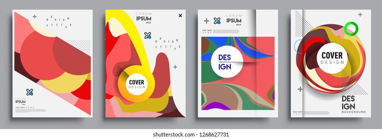 Modern abstract covers set. Cool gradient shapes composition, vector covers design.