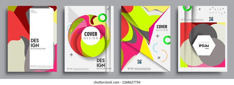 Modern abstract covers set. Cool gradient shapes composition, vector covers design.
