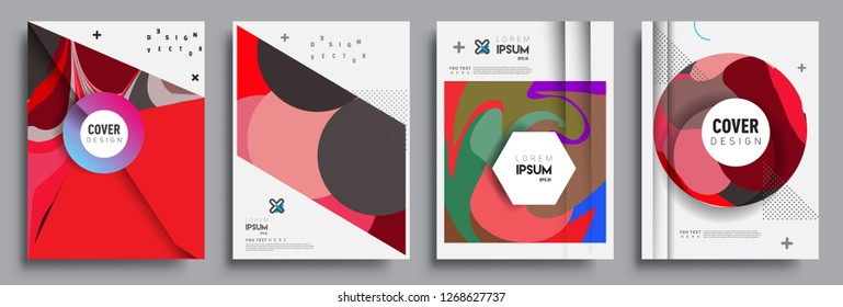 Modern abstract covers set. Cool gradient shapes composition, vector covers design.