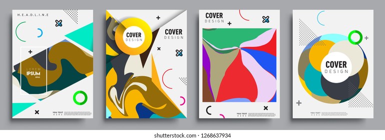 Modern abstract covers set. Cool gradient shapes composition, vector covers design.