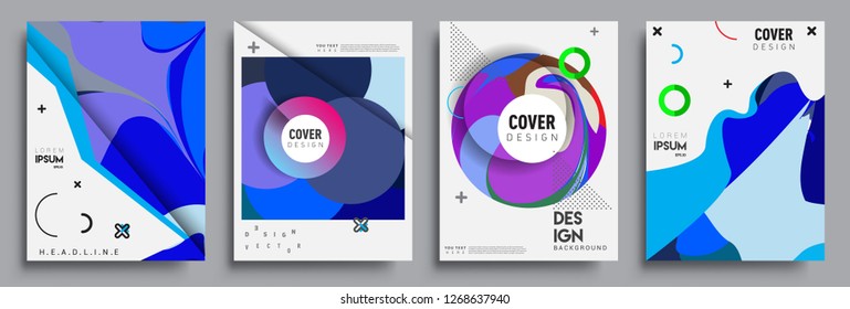 Modern abstract covers set. Cool gradient shapes composition, vector covers design.