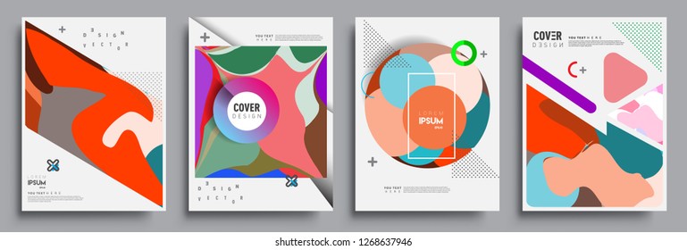 Modern abstract covers set. Cool gradient shapes composition, vector covers design.