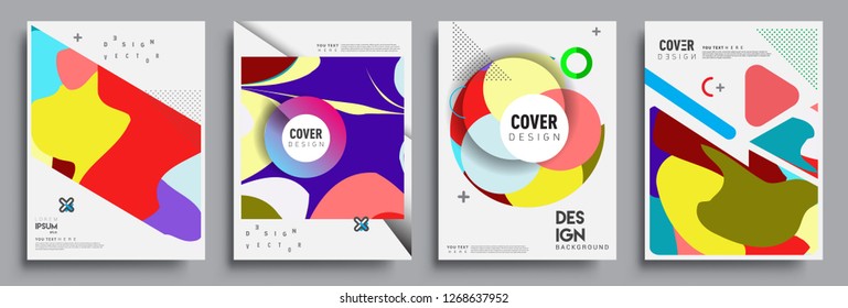 Modern abstract covers set. Cool gradient shapes composition, vector covers design.