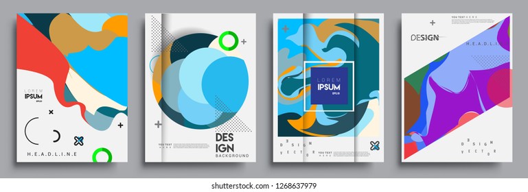 Modern abstract covers set. Cool gradient shapes composition, vector covers design.