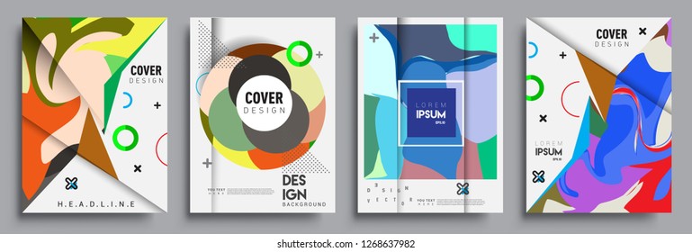 Modern abstract covers set. Cool gradient shapes composition, vector covers design.