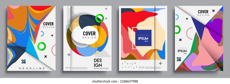 Modern abstract covers set. Cool gradient shapes composition, vector covers design.