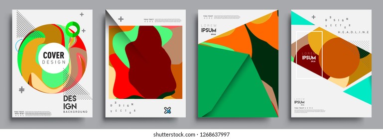 Modern abstract covers set. Cool gradient shapes composition, vector covers design.