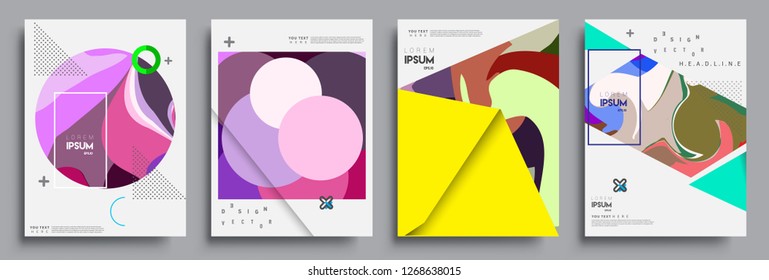 Modern abstract covers set. Cool gradient shapes composition, vector covers design.
