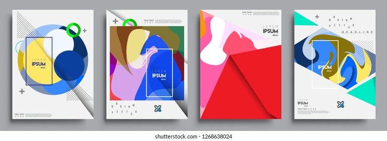 Modern abstract covers set. Cool gradient shapes composition, vector covers design.