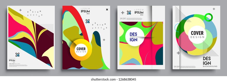 Modern abstract covers set. Cool gradient shapes composition, vector covers design.