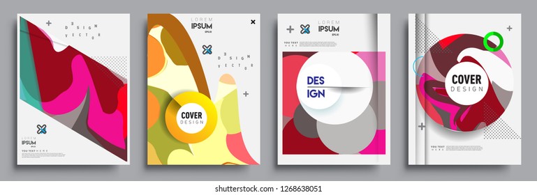 Modern abstract covers set. Cool gradient shapes composition, vector covers design.