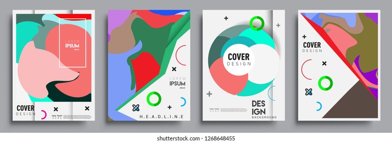 Modern abstract covers set. Cool gradient shapes composition, vector covers design.