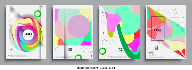 Modern abstract covers set. Cool gradient shapes composition, vector covers design.