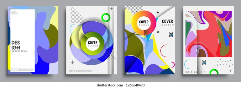 Modern abstract covers set. Cool gradient shapes composition, vector covers design.