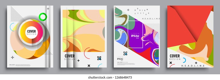 Modern abstract covers set. Cool gradient shapes composition, vector covers design.