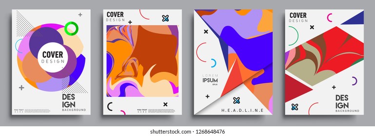 Modern abstract covers set. Cool gradient shapes composition, vector covers design.