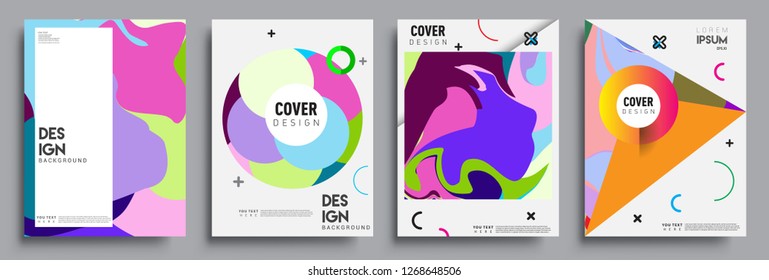 Modern abstract covers set. Cool gradient shapes composition, vector covers design.