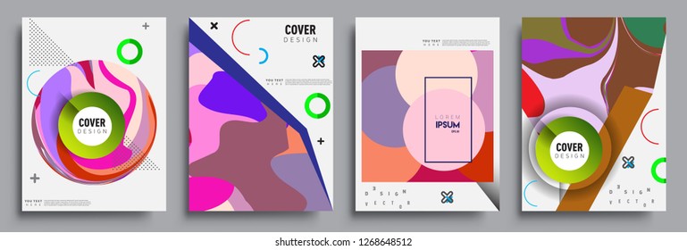 Modern abstract covers set. Cool gradient shapes composition, vector covers design.