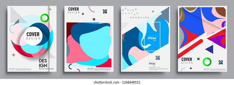 Modern abstract covers set. Cool gradient shapes composition, vector covers design.